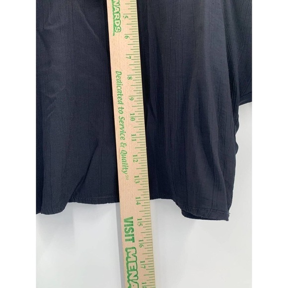 Merritt Charles XS Colt Blouse Black Boxy Silk Faux Pocket Front Off-Duty Style - Picture 7 of 9